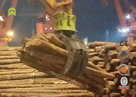 Double Linkage Rotating Hydraulic Log Grapple 1800mm Jaw Opening voor CAT 336 graafmachine