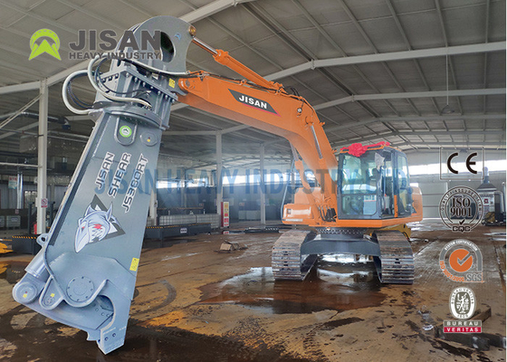 Snijden en terugwinnen van schrootmateriaal met Teyun Tycs450rt Hydraulische scheer voor graafmachines op industriële slooplocaties
