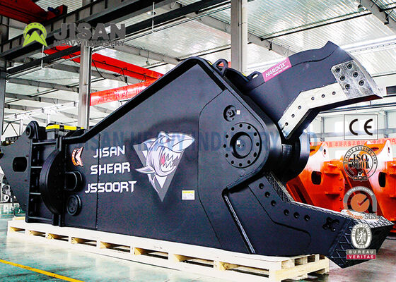 Hydraulische scheer voor graafmachines met 360 graden Hydraulische rotatie 1500T Snijkracht en slijtvast staal