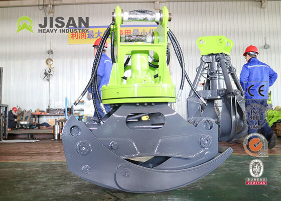 360 Graden Roterende Hydraulische Houtgrijper 45 Ton Comprimeerkracht Voor 20-30 Ton Graafmachine