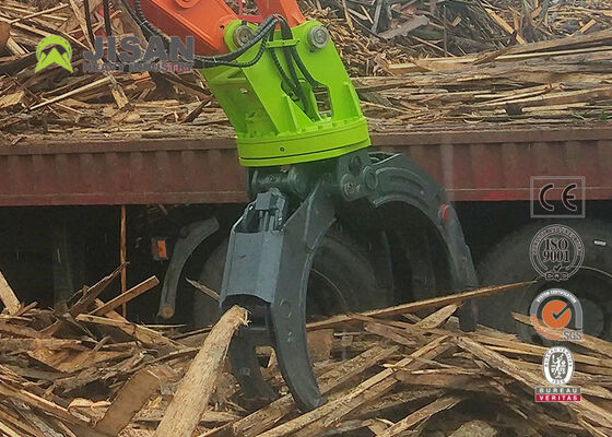 360 Graden Roterende Hydraulische Houtgrijper 45 Ton Comprimeerkracht Voor 20-30 Ton Graafmachine