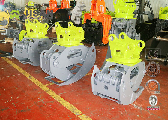 360 Graden Roterende Hydraulische Houtgrijper 45 Ton Comprimeerkracht Voor 20-30 Ton Graafmachine