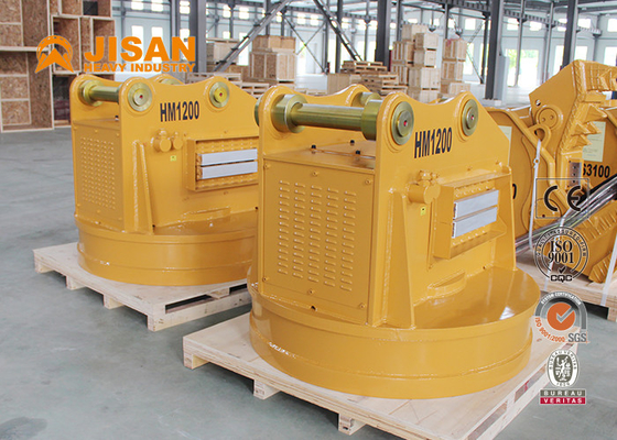 Ronde hijsmagneet voor graafmachines op hoge temperatuur voor bevestiging van schroot