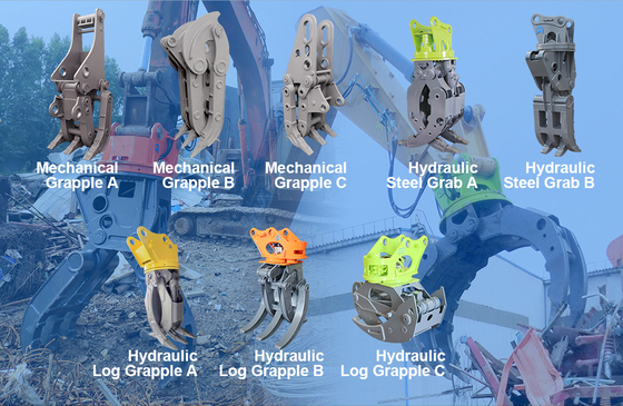 De Greepgraafwerktuig met hoge weerstand Robust Structure Yellow van de Staal Hydraulisch Rots